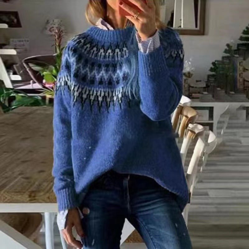 Women’s Relaxed Fit Nordic Pattern Winter Sweater 4