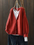 Women's Relaxed Fit Textured Knit Cardigan with Button Front 0