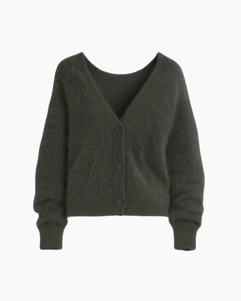 Women's Relaxed Fit V-Neck Button-Front Cardigan Sweater 1