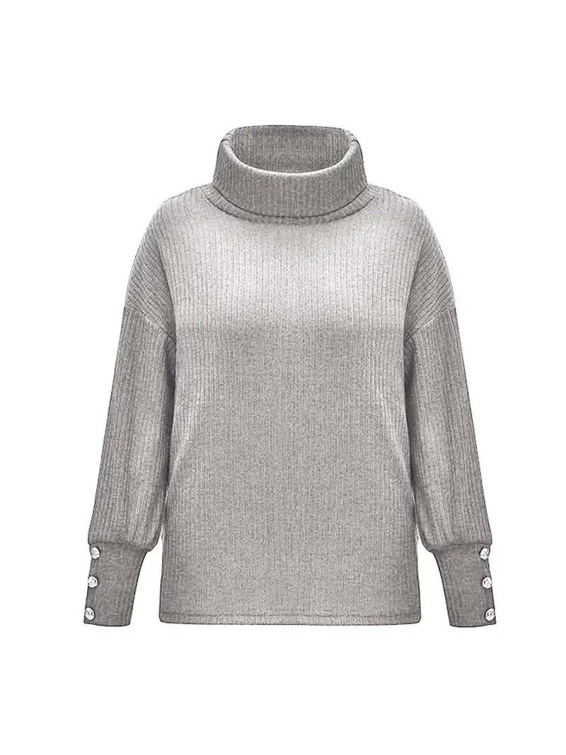 Women’s Ribbed Cowl Neck Sweater for Winter Warmth 4