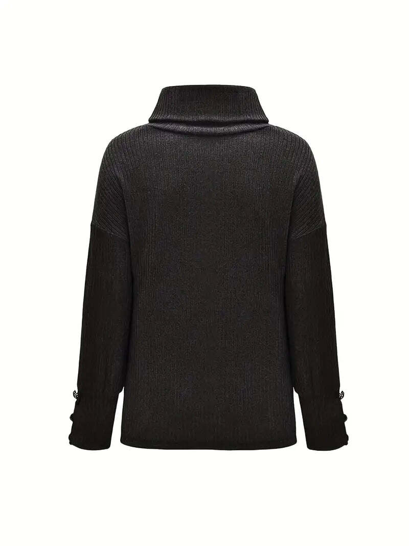 Women’s Ribbed Cowl Neck Sweater for Winter Warmth 6