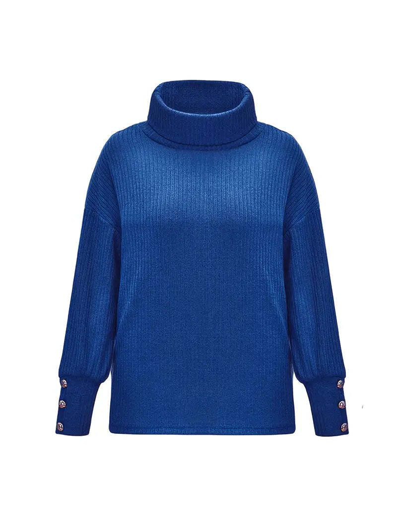 Women’s Ribbed Cowl Neck Sweater for Winter Warmth 7
