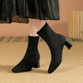 Women’s Ribbed Knit Ankle Boots with Insulated Lining 0