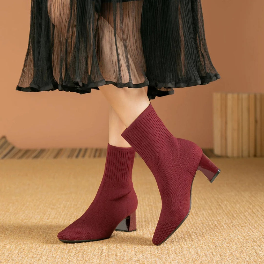 Women’s Ribbed Knit Ankle Boots with Insulated Lining 3