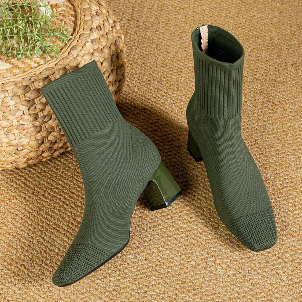 Women’s Ribbed Knit Ankle Boots with Insulated Lining 4