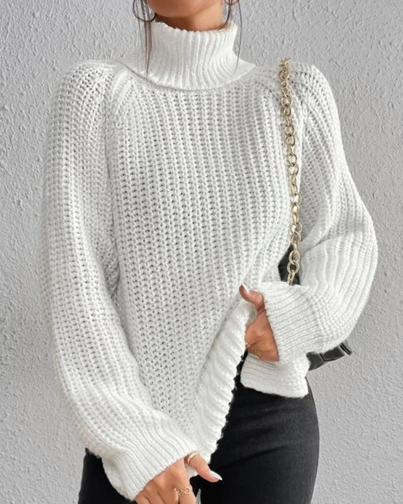 Women’s Ribbed Turtleneck Sweater with Slim Fit for Winter 0