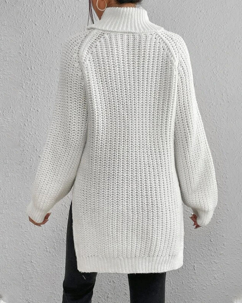 Women’s Ribbed Turtleneck Sweater with Slim Fit for Winter 2