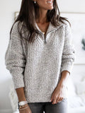 Women’s Ribbed Zip-Up Sweater with Soft, Comfortable Fit 0