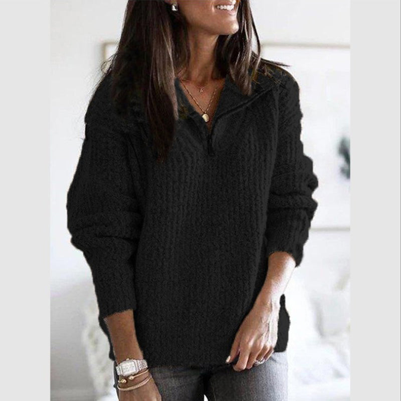 Women’s Ribbed Zip-Up Sweater with Soft, Comfortable Fit 1