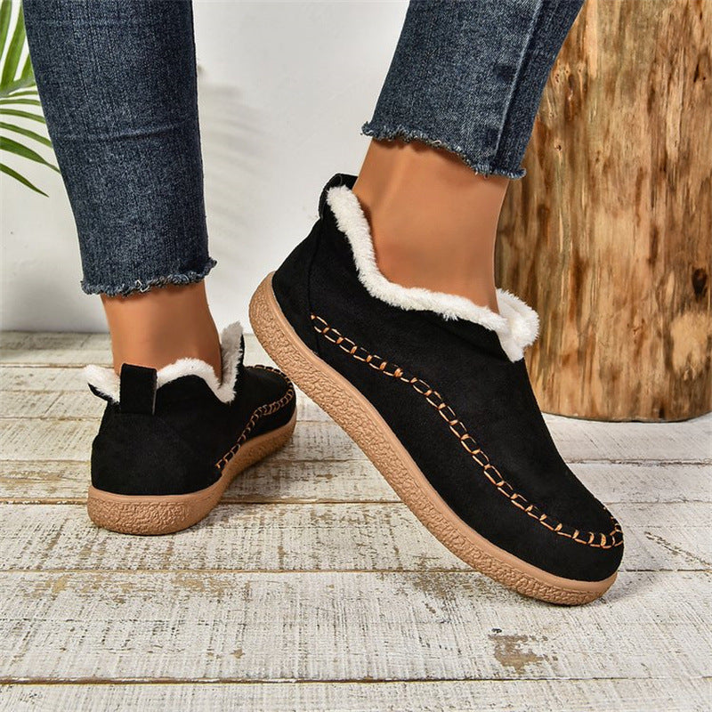 Women’s Slip-On Moccasin Winter Boots with Plush Lining 0
