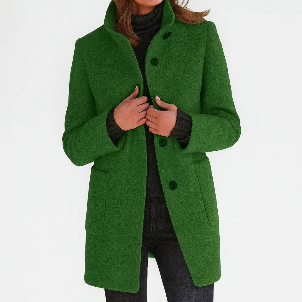 Women's Straight Fit Coat with Stand-Up Collar and Lightweight Lining 3