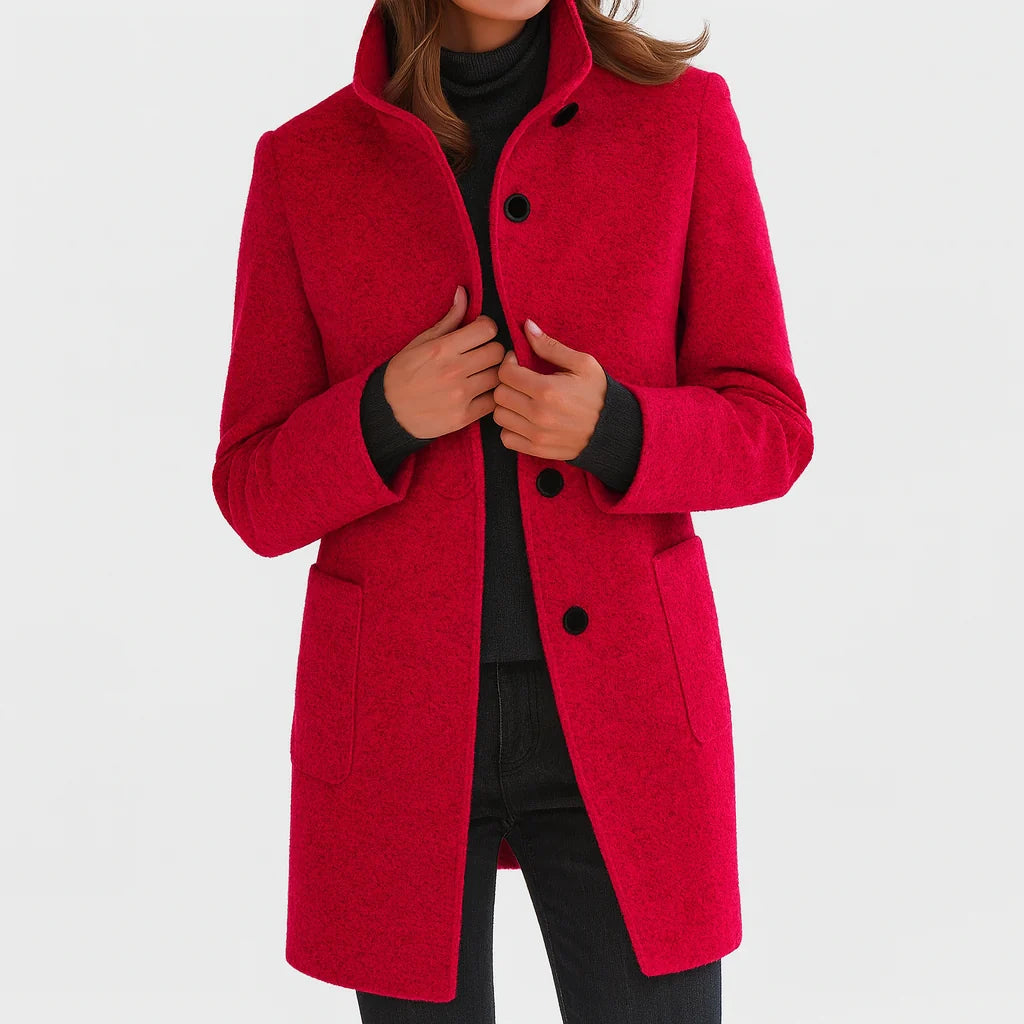 Women's Straight Fit Coat with Stand-Up Collar and Lightweight Lining 5