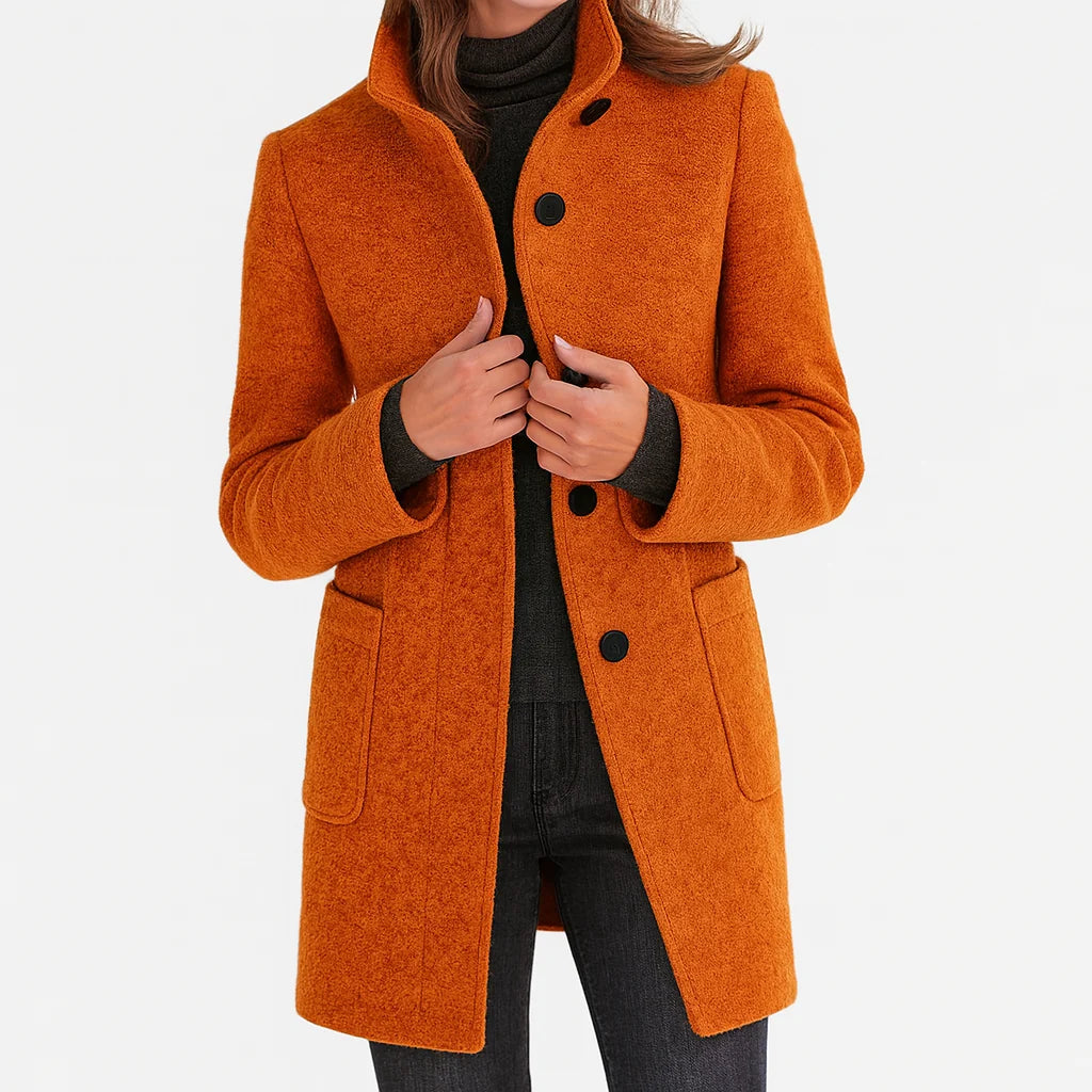 Women's Straight Fit Coat with Stand-Up Collar and Lightweight Lining 7