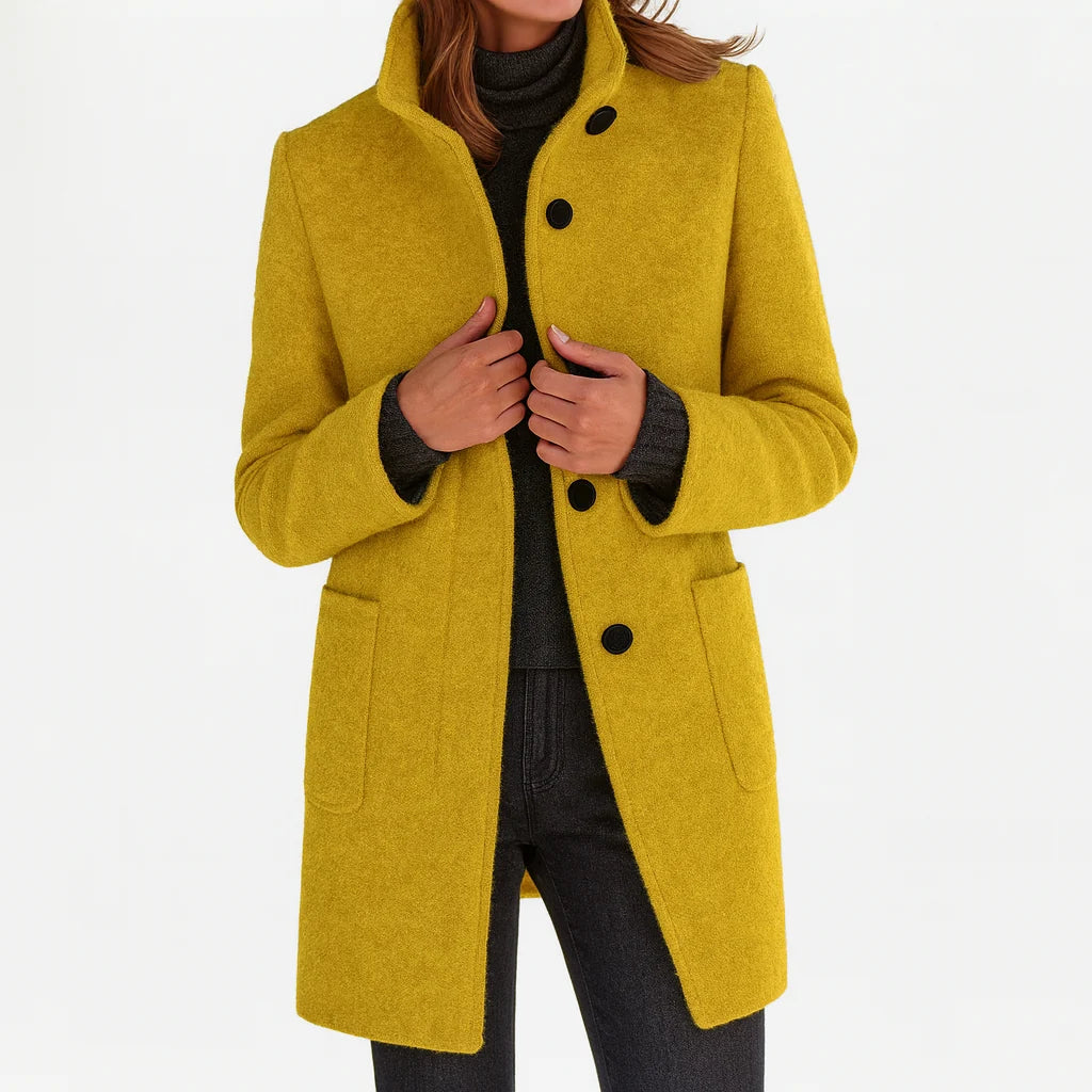 Women's Straight Fit Coat with Stand-Up Collar and Lightweight Lining 9