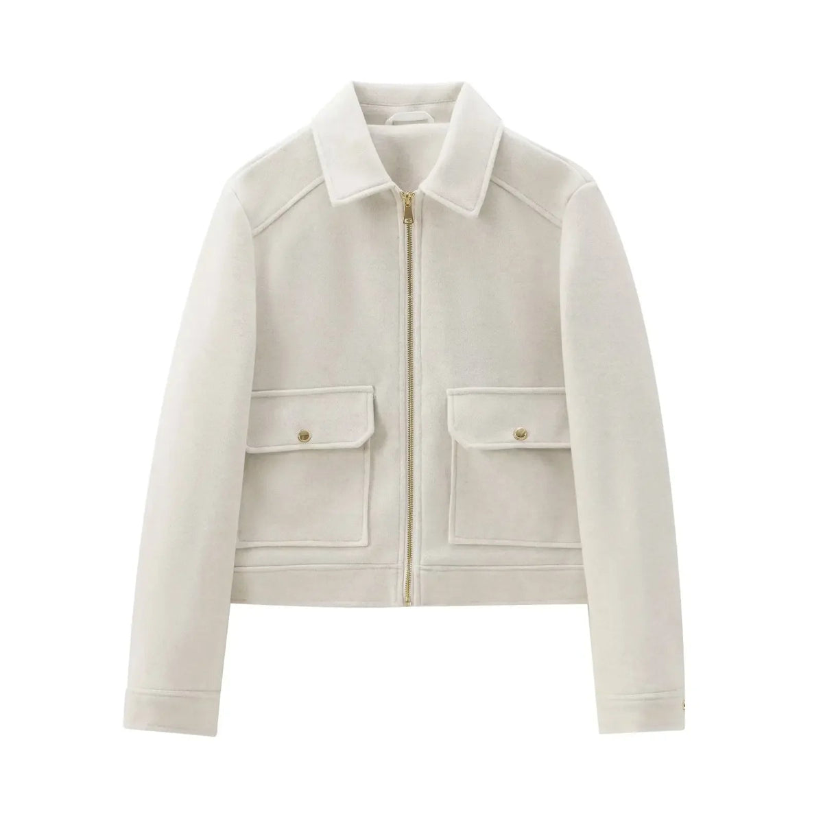 Women’s Tailored Wool Bomber Jacket with Zipper Closure 7