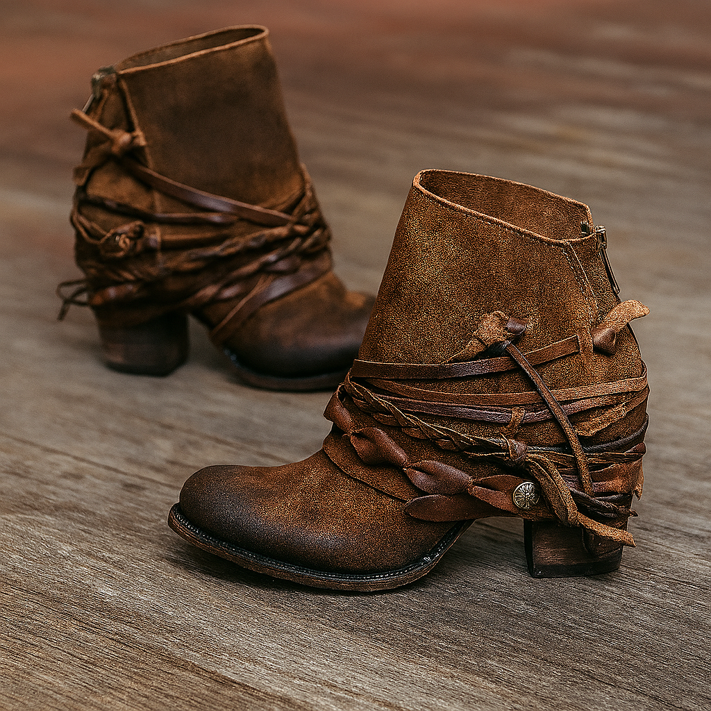 Women’s Winter Boho Western Ankle Boots with Insulated Lining 0