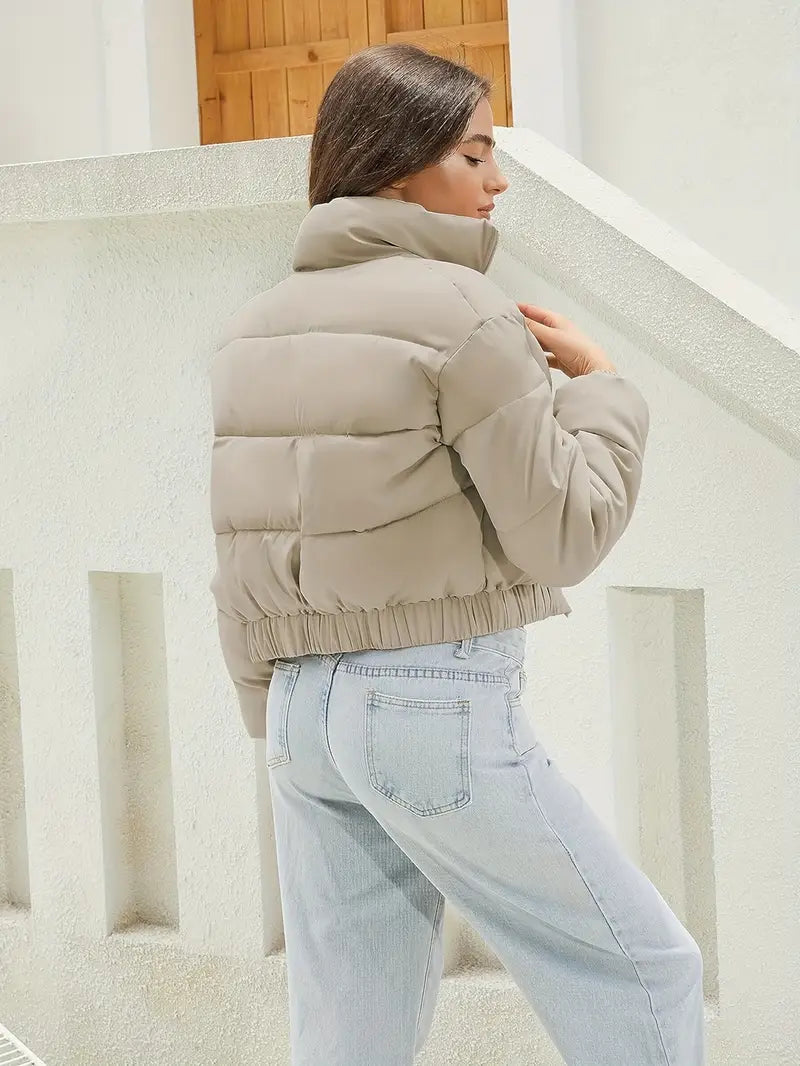 Women’s Winter Puffer Jacket with Zipper and Insulation 2