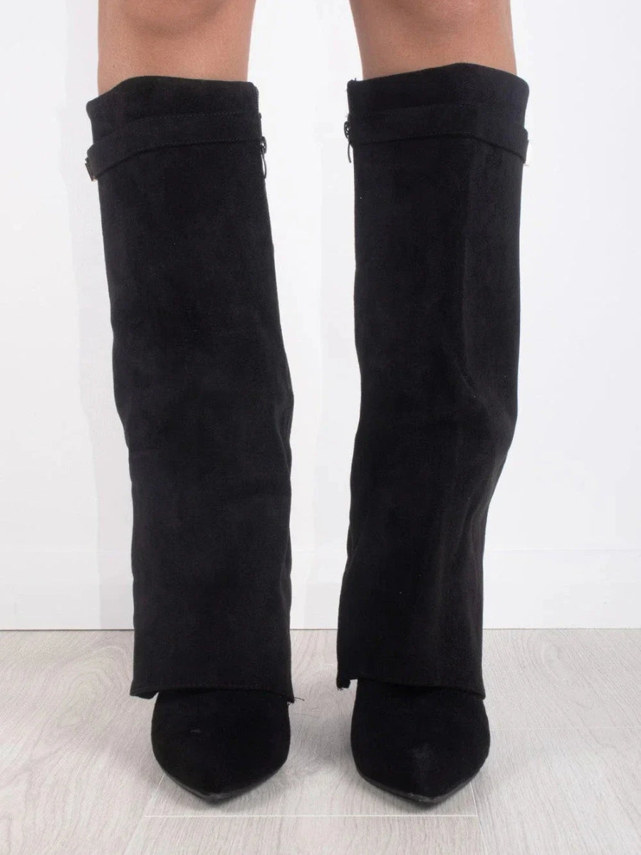 Women's Winter Zip-Up Slouchy High Heel Boots 2