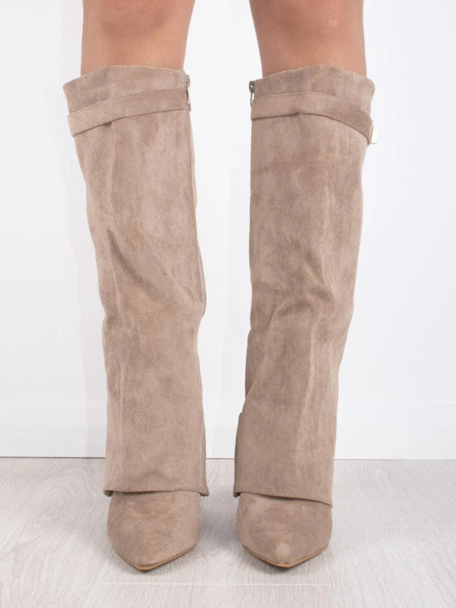 Women's Winter Zip-Up Slouchy High Heel Boots 4