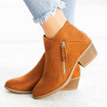 Women’s Zip-Up Black Ankle Boots with Cushioned Insole 0