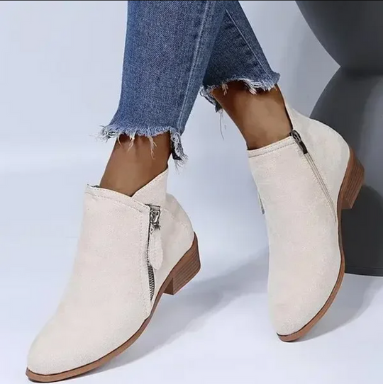 Women’s Zip-Up Black Ankle Boots with Cushioned Insole 5