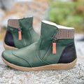 Women’s Zip-Up Black Ankle Boots with Leather Finish for Everyday Wear 0