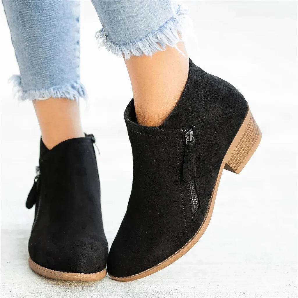 Women’s Zip Closure Heel Boots with Sleek Design 2