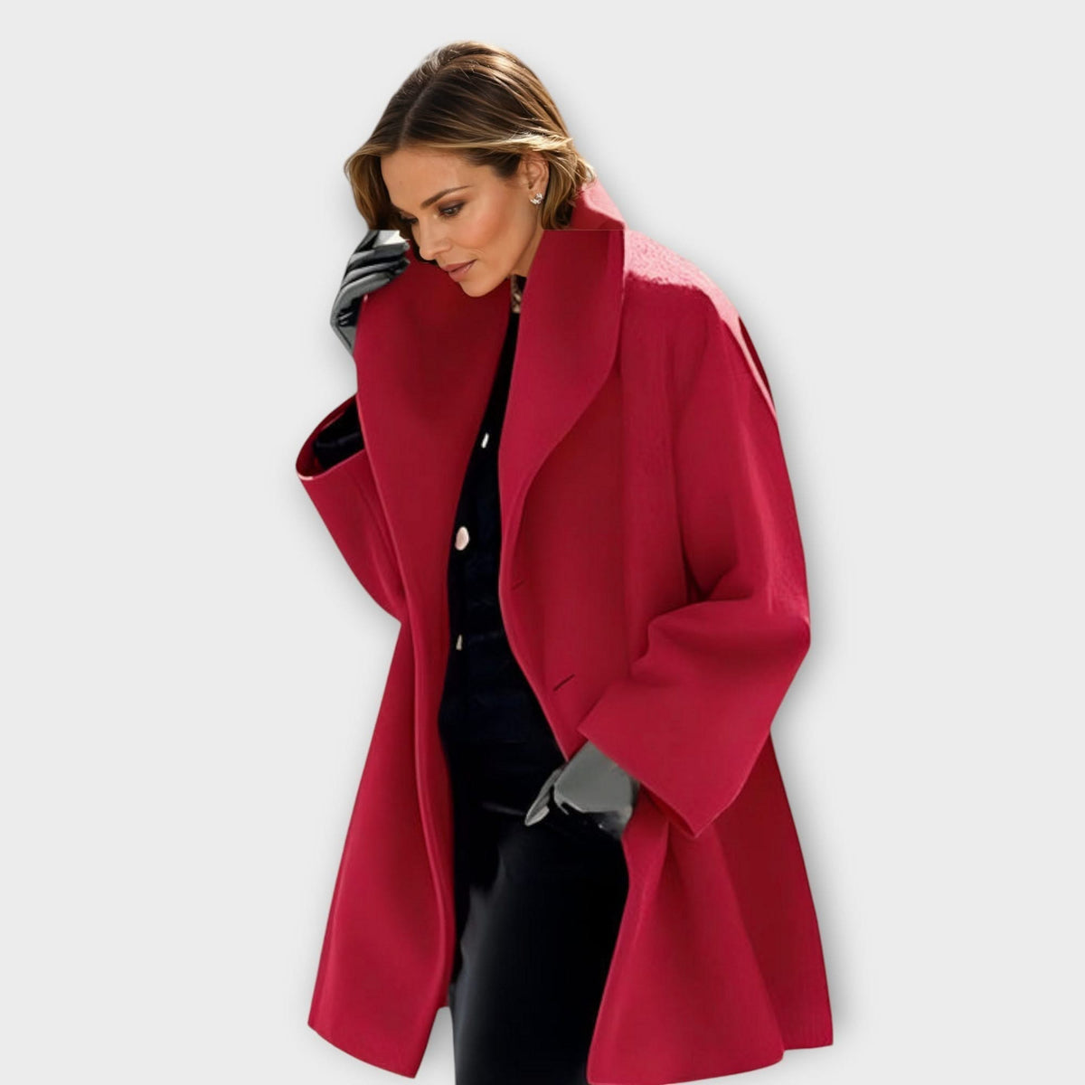 Midi Coat with Shawl Collar