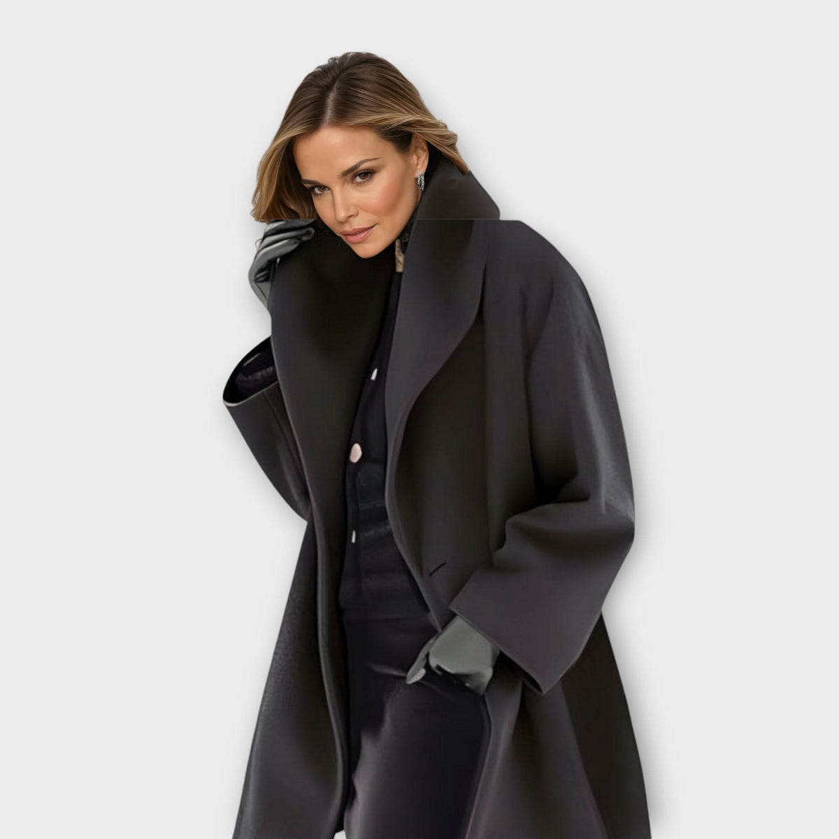 Midi Coat with Shawl Collar