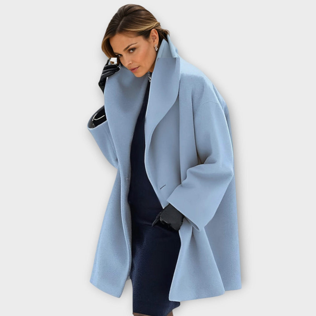 Midi Coat with Shawl Collar