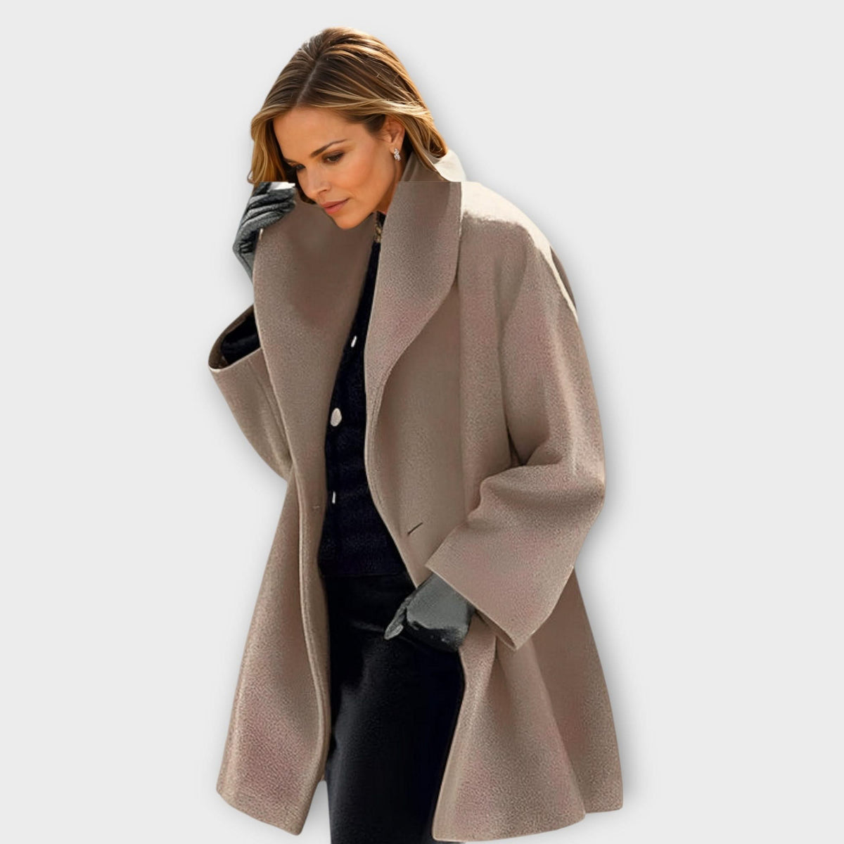 Midi Coat with Shawl Collar