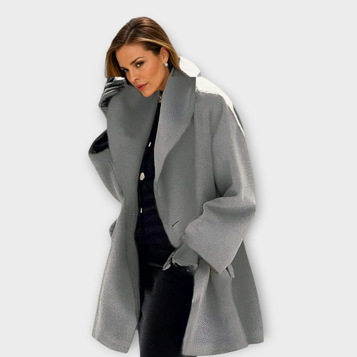 Midi Coat with Shawl Collar